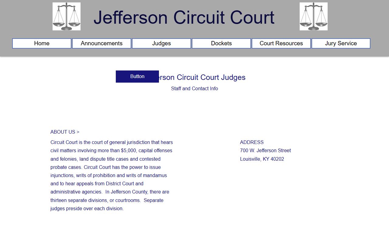 Jefferson County Circuit Court judges and court records divisions