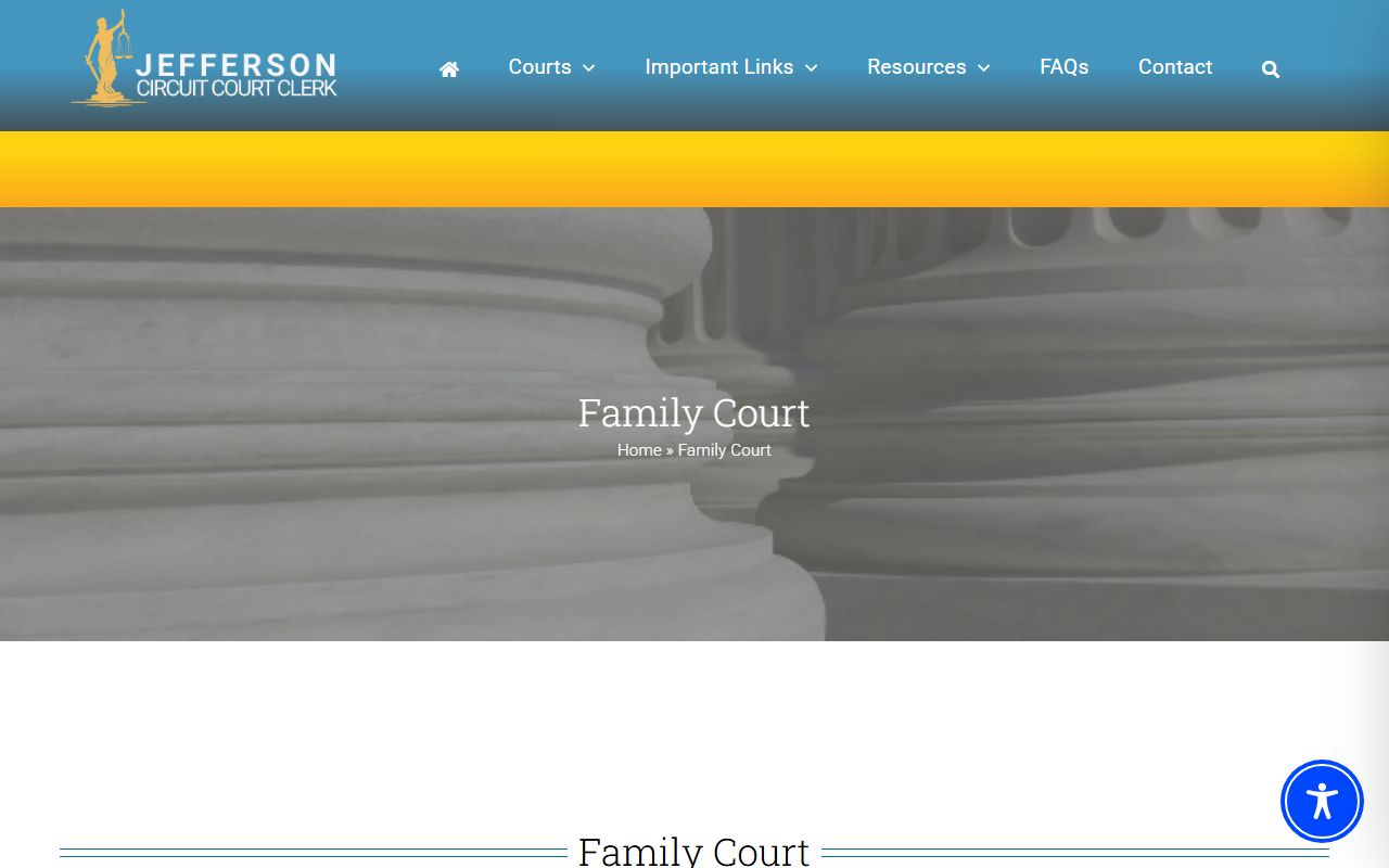 Jefferson County Family Court division and court records page