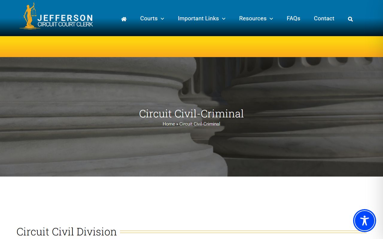 Jefferson County Circuit civil and criminal division court records