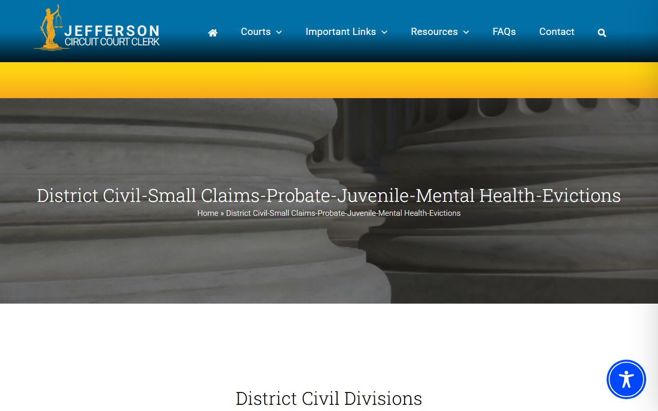 Jefferson County District Court civil, small claims, and probate court records