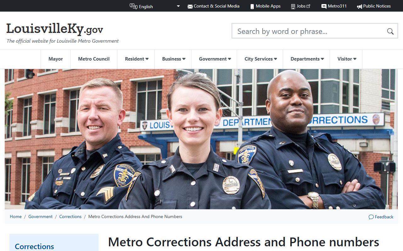 Metro Corrections address and phone numbers for Jefferson County released inmates