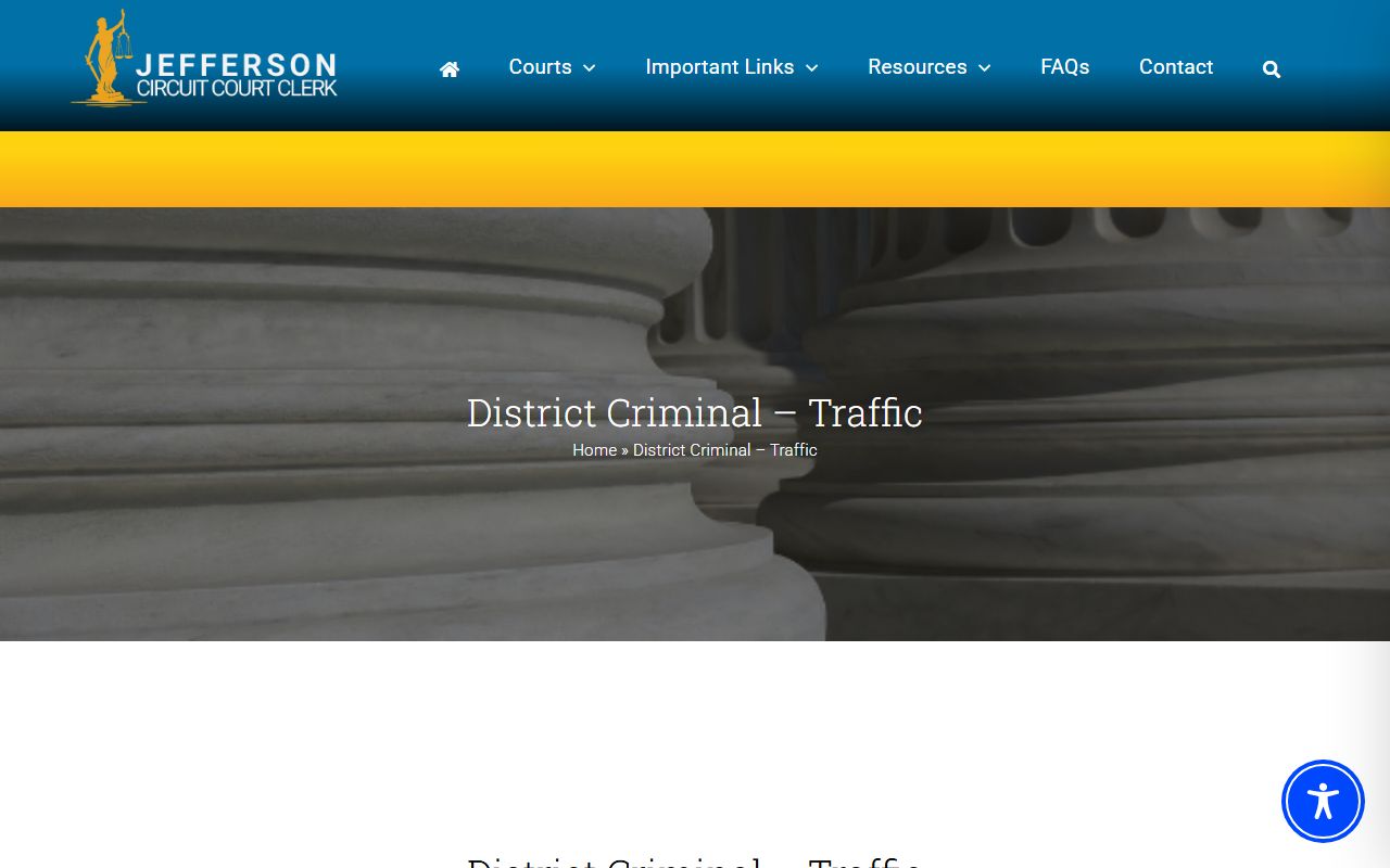 Jefferson County District Criminal and Traffic division court records